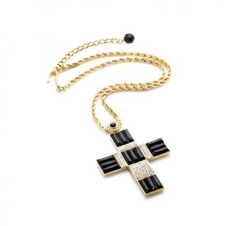 AKKAD "La Croix" Cross Crystal 20" Drop Necklace