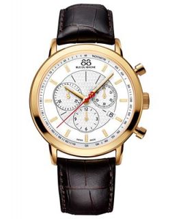 88 RUE DU RHONE Watch, Mens Swiss Chronograph Double 8 Origin Brown Leather Strap 42mm 87WA120045   Watches   Jewelry & Watches