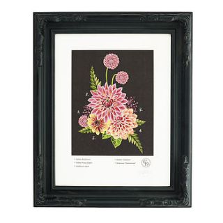 signed delightful dahlia two art print by charlotte day