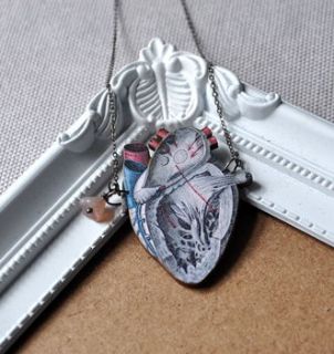 anatomical heart necklace by artysmarty