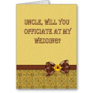 Butterscotch Yellow and Brown, Wedding Request Greeting Card