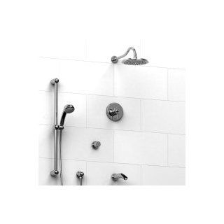 Riobel KIT#1343ATBN 1/2 Coaxial Thermostatic Pressure Balance System W/ Hand Shower Rail, Shower Head, Tub Spout & 3 Way Diverter Valve   Tub And Shower Faucets  