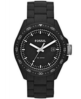 Fossil Mens Decker Black Silicone Strap Watch 44mm AM4505   Watches   Jewelry & Watches