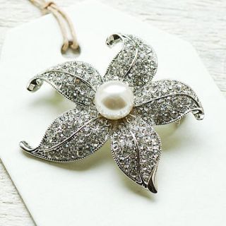 vintage style pearl flower brooch by highland angel