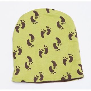 organic kiwi and brown footprint baby hat by mittymoos