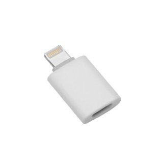 Guilty Gadgets   Lightning 8 pin To Micro Usb Female Converter Adapter For Apple Iphone 5 / Ipad Mini / Ipad 4 / Ipod Touch 5th Gen / Ipod Nano 7th Gen   White Cell Phones & Accessories