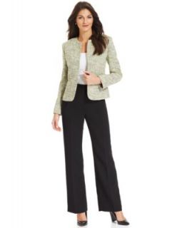 Anne Klein Tweed Tulle Trim Jacket, Tie Front Blouse & Wool Blend Pants   Suits & Suit Separates   Women
