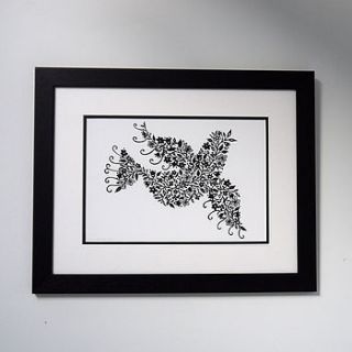 dove papercut original artwork by folk art papercuts by suzy taylor