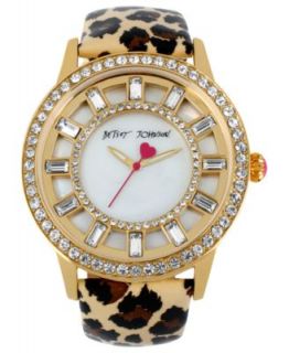 Betsey Johnson Watch, Womens White Croc Embossed Leather Strap BJ00019 06   Watches   Jewelry & Watches