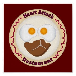 Heart Attack Restaurant Logo Poster