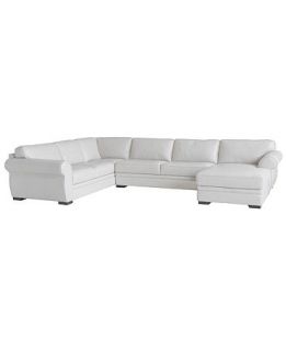 Carmine Leather 3 Piece Sectional Sofa (Sofa, Armless Loveseat and Chaise)   Furniture
