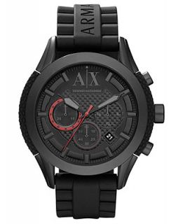 AX Armani Exchange Watch, Mens Chronograph Black Silicone Rubber Bracelet 47mm AX1212   Watches   Jewelry & Watches