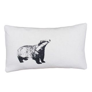 rectangle badger and hedgehog cushion by whinberry & antler