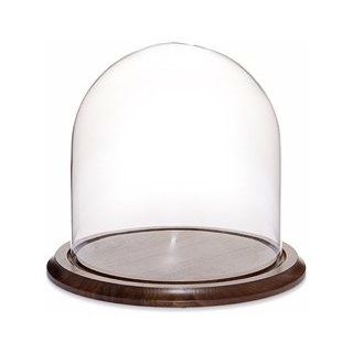 Glass Doll Dome with Walnut Base   10" x 10.75"   Display Stands