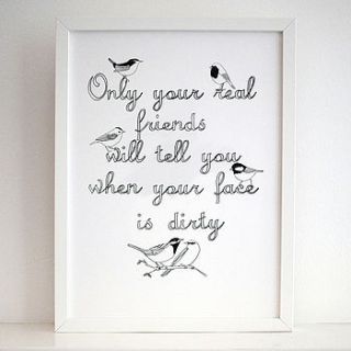 'real friends' print by karin Åkesson