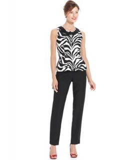 Nipon Boutique Suit, Sleeveless Zebra Print Shell & Pants   Suits & Suit Separates   Women