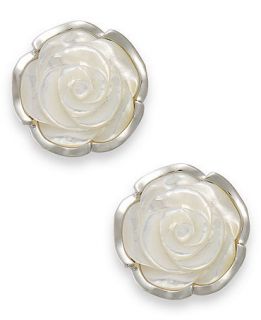 Sterling Silver Earrings, Mother of Pearl Flower Earrings   Earrings   Jewelry & Watches
