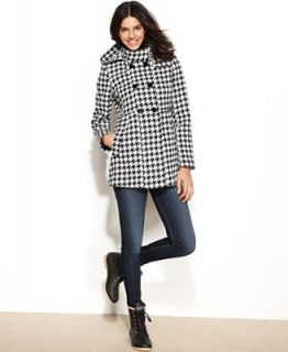 Tommy Girl Double Breasted Hooded Houndstooth Coat   Coats   Women