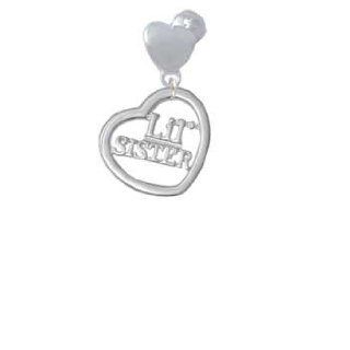 3/4'' Lil Sister Cutout Open Heart Nurse Hat Heart Charm Bead Dangle Jewelry
