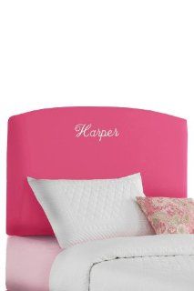 Custom Jude Upholstered Headboard   twin Personalized Monogram, Duck French Pink   Childrens Furniture