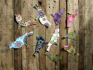 handmade paper birds or butterfly garland by seagirl and magpie