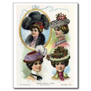 Vintage Ladies in Hats II Postcard