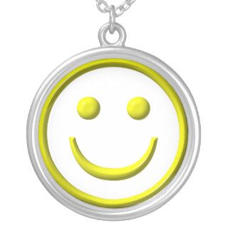Sterling Silver Necklace Smiley Face Symbol