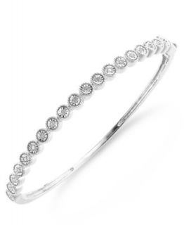 Sterling Silver Bracelet, Cubic Zirconia 3 X Bangle Bracelet (1/4 ct. t.w.)   Bracelets   Jewelry & Watches