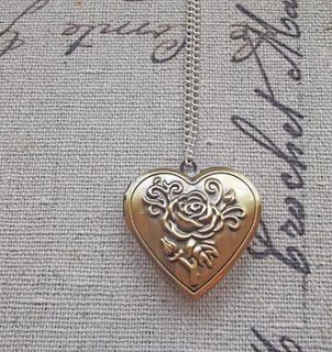 vintage style rose heart locket by danielle alder designs and accessories