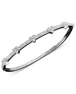 Victoria Townsend Diamond Bracelet, 7 Sterling Silver Diamond Heart Bangle (1/4 ct. t.w.)   Bracelets   Jewelry & Watches