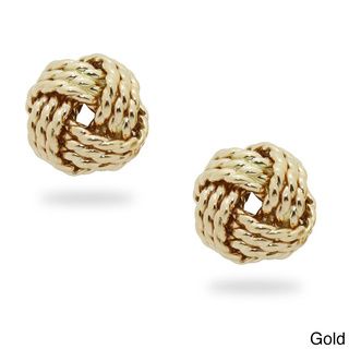 Gioelli 14k Gold Braided Love Knot Stud Earrings Gold Earrings