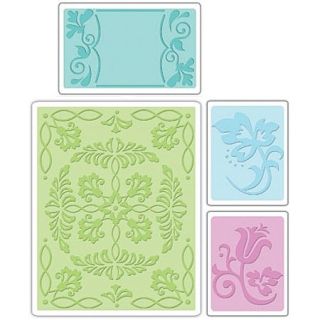 Sizzix Texture Impressions Embossing Folders 4 pack   Ornate Flowers and Frame