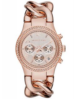 Michael Kors Womens Chronograph Runway Twist Rose Gold Tone Stainless Steel Bracelet Watch 38mm MK3247   Watches   Jewelry & Watches