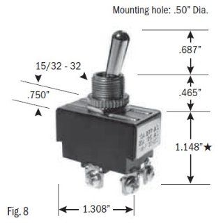 Selecta SS208D BG Switch DPST ON (OFF) Momentary Contact 125 VAC 15A/250 VAC 10A   Nickel