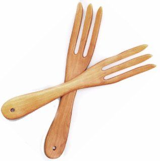 Designs By Baerreis Pasta Salad Forks Pair Hand Carved Servers Kitchen & Dining