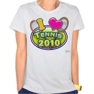 I Love Tennis 2010 Ladies Spaghetti Top T Shirts