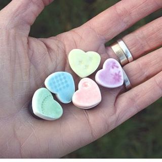 five mini heart magnets by jo heckett