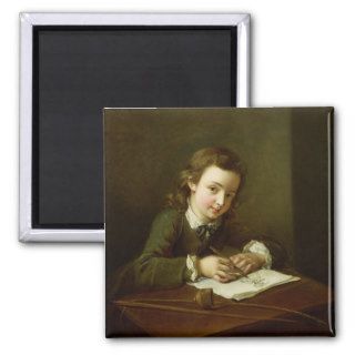 Boy Drawing at a Table Refrigerator Magnets