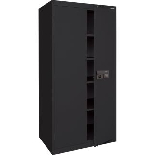 Sandusky Lee Keyless Electronic Cabinet — 46in.W x 24in.D x 72in.H, Black, Model# EA4E462472-09  Storage Cabinets