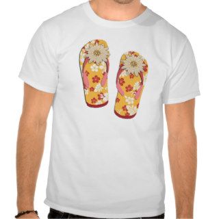 Hibiscus Beaded Flip Flops Tee Shirts