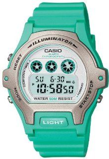 Casio LW 202H 3AVEF Ladies Illuminator White Dial Green Resin Strap Watch Watches