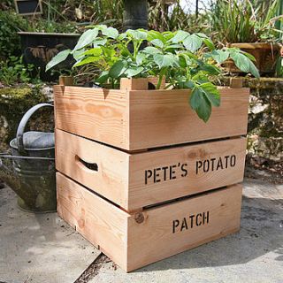 personalised potato planter crate by plantabox