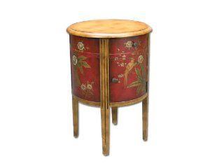 HeatherBrooke A5375 202 Burma Parrot Round Drum Table   Furniture