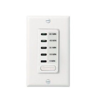 Intermatic EI205W 5/15/30/45/60 Minute Electronic In Wall Countdown Auto Off Timer, White