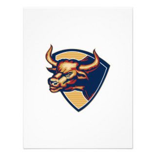 Angry Bull Head Crest Retro Personalised Invitation