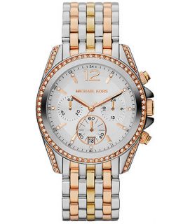 Michael Kors Womens Chronograph Pressley Tri Tone Stainless Steel Bracelet Watch 39mm MK5888   Watches   Jewelry & Watches
