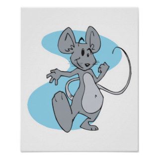 silly cute cartoon mouse posters