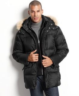 Marc New York Coat, Alpine Down Parka with Fur Trimmed Removable Hood   Coats & Jackets   Men