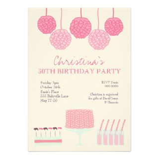 Pink Lemonade Girls Party Ruffle Cake Invite