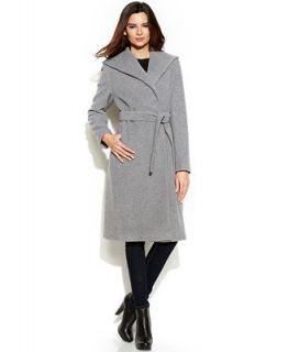 Calvin Klein Wing Collar Asymmetrical Walker Coat   Coats   Women